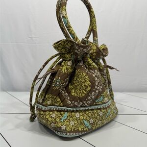 Vera Bradley Floral Brown and Green Bucket Bag